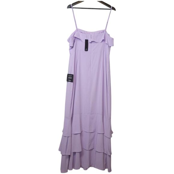 NWT Lulus Lively Evenings Lavender Strappy Tiered Maxi Dress XL Fairy Flowy - Picture 4 of 15